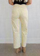 Load image into Gallery viewer, Pastel Yellow Utility Wide Leg Jeans

