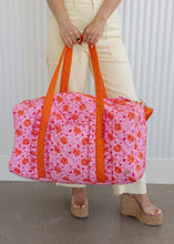 Load image into Gallery viewer, Poppin' Petals Quilted Weekender Duffle
