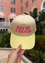 Load image into Gallery viewer, "Sun Of A Beach" Yellow Trucker Hat
