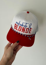 Load image into Gallery viewer, "Red White &amp; Blonde" Red/White Trucker Hat
