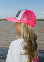 Load image into Gallery viewer, Sunshine Feeling- DTF Printed - UNISEX Neon Pink and White Trucker Hat
