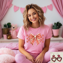 Load image into Gallery viewer, Red Checkered Heart Bow
