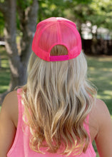 Load image into Gallery viewer, There's No Crying On The Boat-  DTF Printed Neon Pink Trucker Hat
