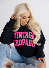 Load image into Gallery viewer, Vintage Leopard Pink Puff Sweatshirt
