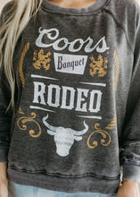 Load image into Gallery viewer, Coors Banquet Rodeo Washed Black Burnout Sweatshirt
