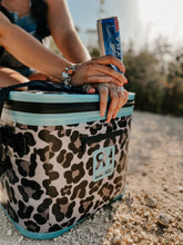 Load image into Gallery viewer, Ranch Hand Turquoise Leopard Soft Pack Cooler *11/25 SHIP*

