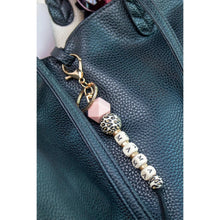 Load image into Gallery viewer, Ready to Ship | BLACK Leopard Beaded Mama Keychain
