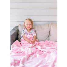 Load image into Gallery viewer, Ready to Ship | Pink Glow in the Dark Plush Flannel Blanket
