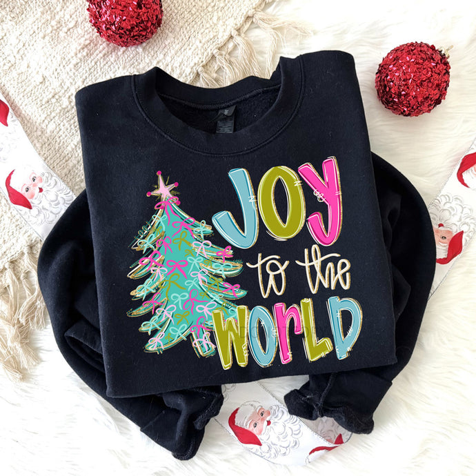 Colorful Joy To The World Black Sweatshirt