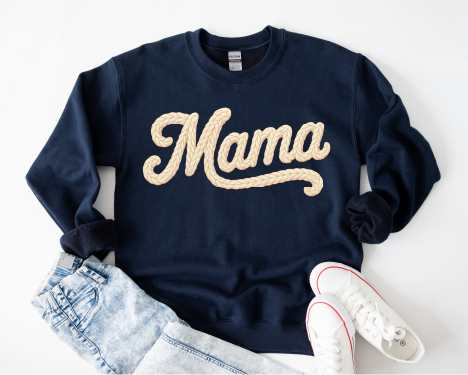 MAMA FAUX YARN - UNISEX GRAPHIC SWEATSHIRT