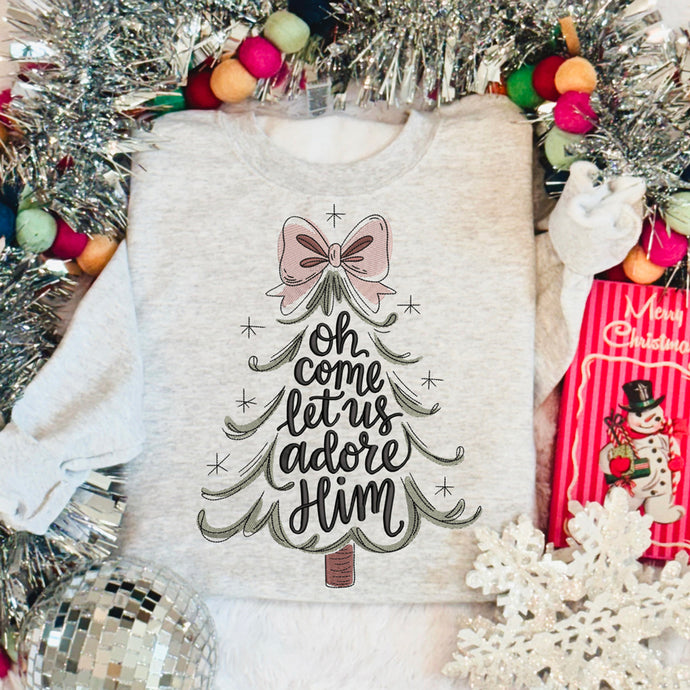 Oh Come Let Us Adore Him Ash Sweatshirt