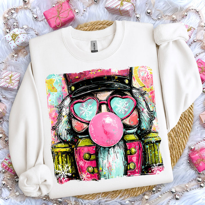 Preppy Nutcracker Bubblegum White Sweatshirt