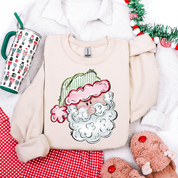 Red Green Retro Santa Sand Sweatshirt
