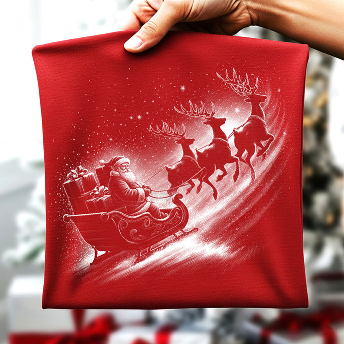 Vintage Santa Sleigh Ride Red Tee