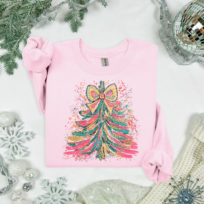 Christmas Tree Pink Sweatshirt