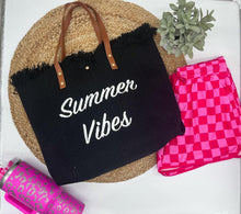 Load image into Gallery viewer, rts: Summer Vibes embroidered Knitted Canvas Tote
