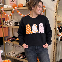 Load image into Gallery viewer, Fluffy Three Ghosts Black Sweatshirt
