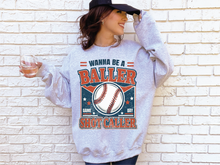 Load image into Gallery viewer, Wanna Be A Baller - Baseball Athletic Grey
