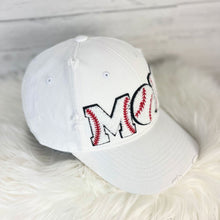 Load image into Gallery viewer, Baseball Mom Chenille Patch White Denim Hat
