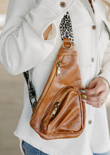 Load image into Gallery viewer, Jess Tan &amp; Leopard Strap Sling Crossbody Bag
