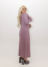 Load image into Gallery viewer, Material Girl Long Fur Cardigan - Eggplant
