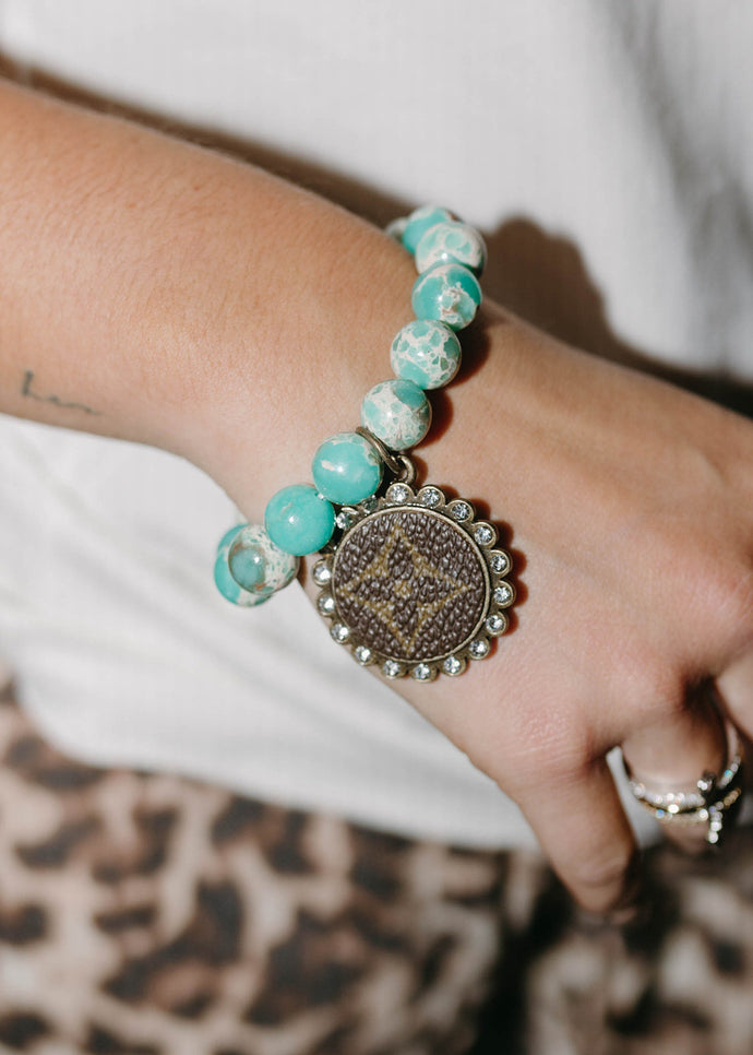 Sasha Turquoise Upcycled Bead Bracelet