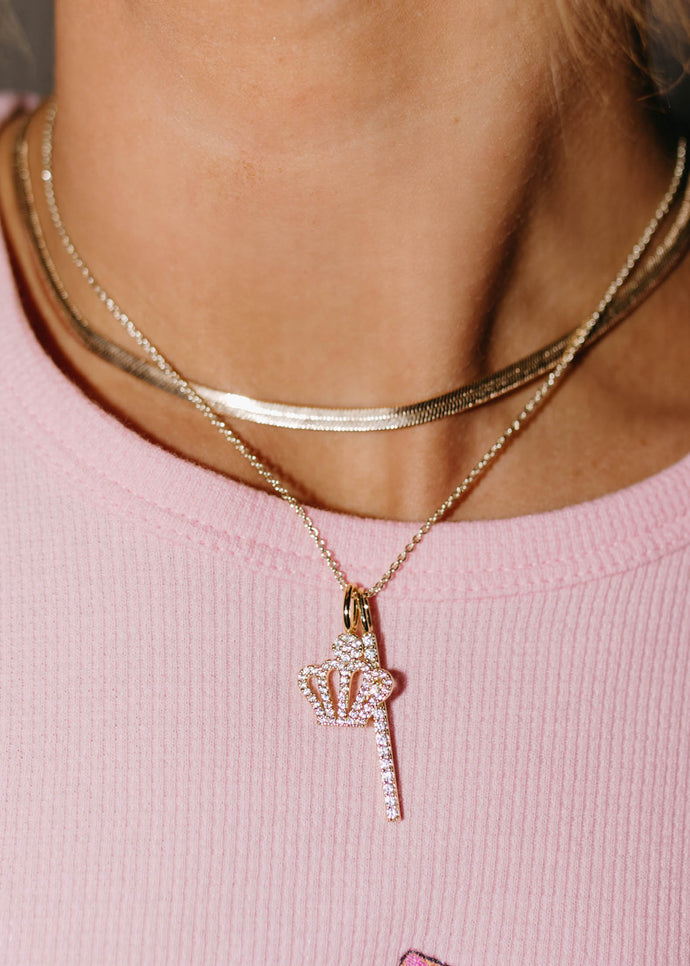 Be a Queen - Gold Crown Charm Necklace Set - vintageleopard