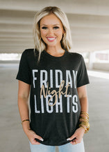 Load image into Gallery viewer, Friday Night Lights Glitter Vintage Black Tee
