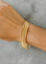 Load image into Gallery viewer, Dia Stainless Steel Spring Bangle Bracelets - Gold Set
