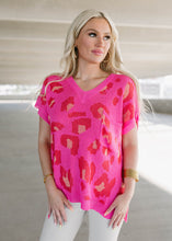 Load image into Gallery viewer, Hot Pink &amp; Red Leopard Sweater
