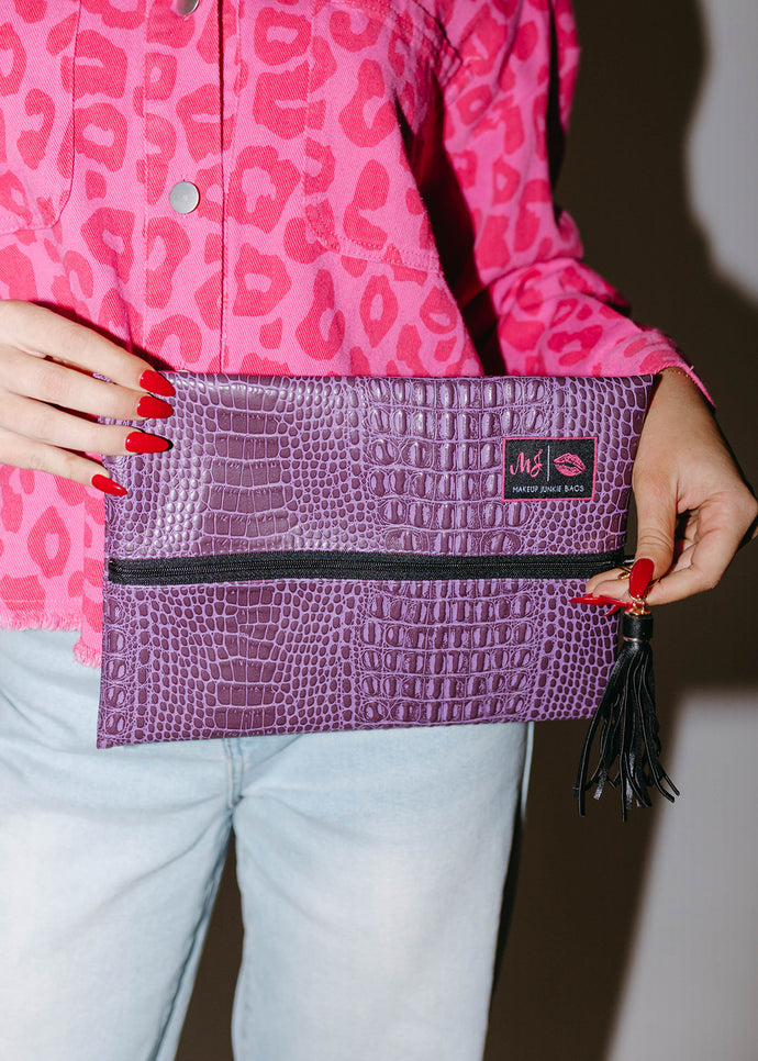 Makeup Junkie Shade of Violet Luxury Line Designer Make Up Bags
