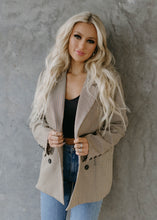 Load image into Gallery viewer, Kori Taupe Woven Oversized Plaid Blazer
