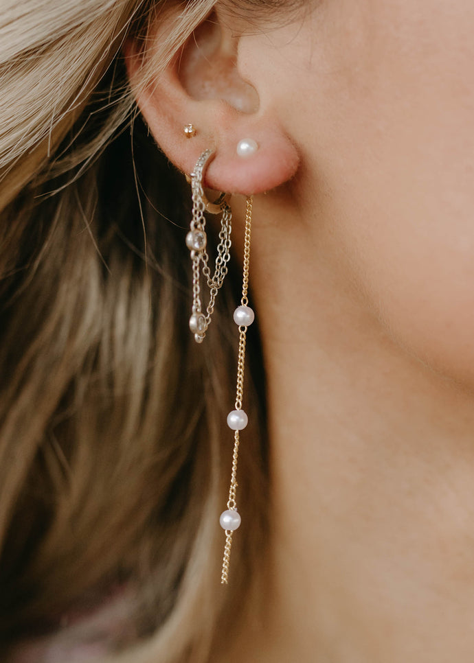 Macy Pearl Threader Earrings