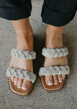 Load image into Gallery viewer, Very G Twisty Silver Slide Sandals
