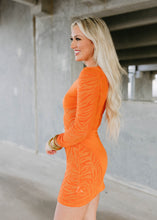 Load image into Gallery viewer, Orange &amp; Zebra Keyhole Cut Out Dress
