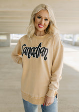 Load image into Gallery viewer, Canadian Glitter Washed Gold Sweatshirt
