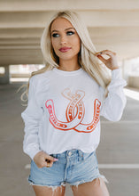 Load image into Gallery viewer, Beth &amp; Rip Long Sleeve White Graphic Tee - vintageleopard
