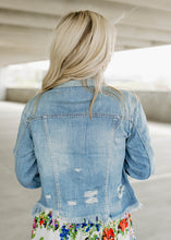 Load image into Gallery viewer, Rebel Light Blue Fitted Denim Jacket
