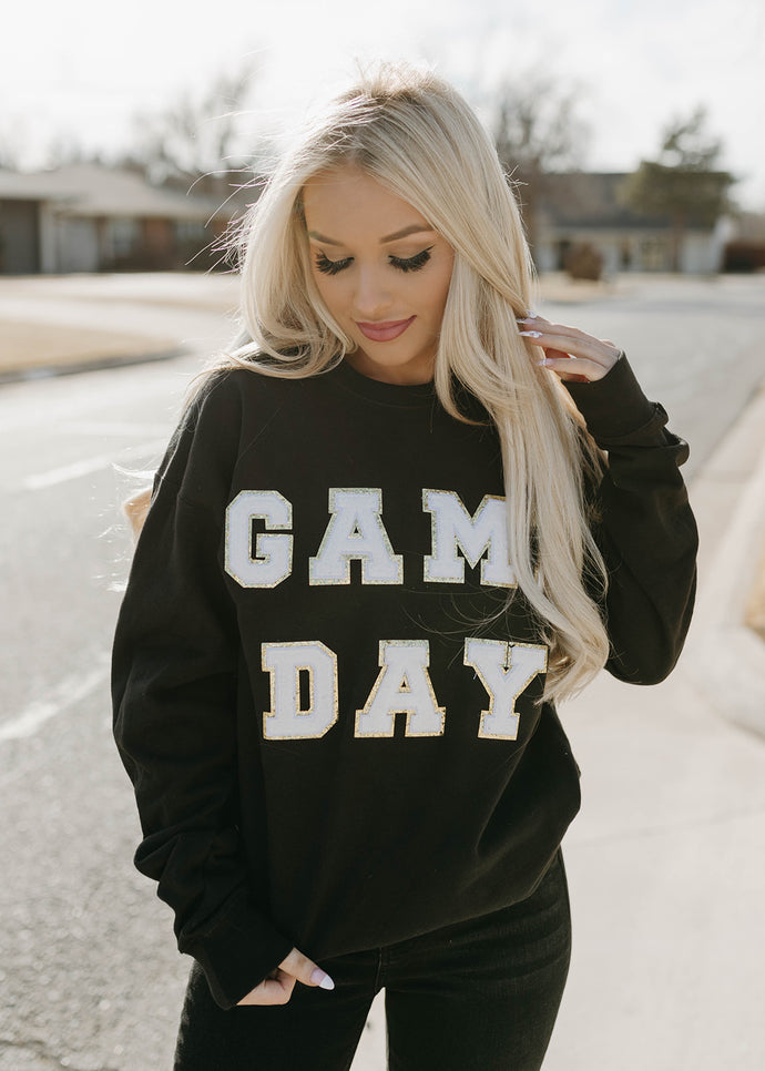 Game Day Patch Black Sweatshirt