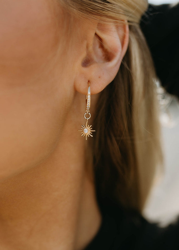 Tenille Pave Gold Huggie Earrings