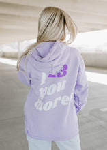 Load image into Gallery viewer, Love You More Lavender Hoodie
