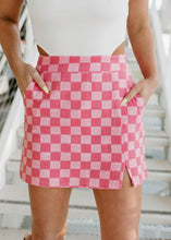 Load image into Gallery viewer, Let&#39;s Go Girls Pink Checkered Mini Skirt
