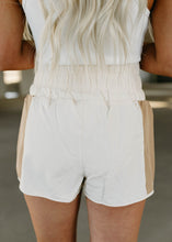 Load image into Gallery viewer, Juniper Athletic Smocked Waist Shorts - Beige Combo
