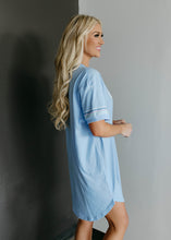 Load image into Gallery viewer, Wifey For Life Periwinkle Oversized Sleep Shirt
