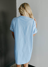 Load image into Gallery viewer, Wifey For Life Periwinkle Oversized Sleep Shirt
