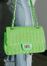 Load image into Gallery viewer, Vacation Mode Shoulder Bag - Neon Green Straw
