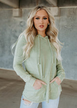 Load image into Gallery viewer, Sew In Love Olive Hoodie Top
