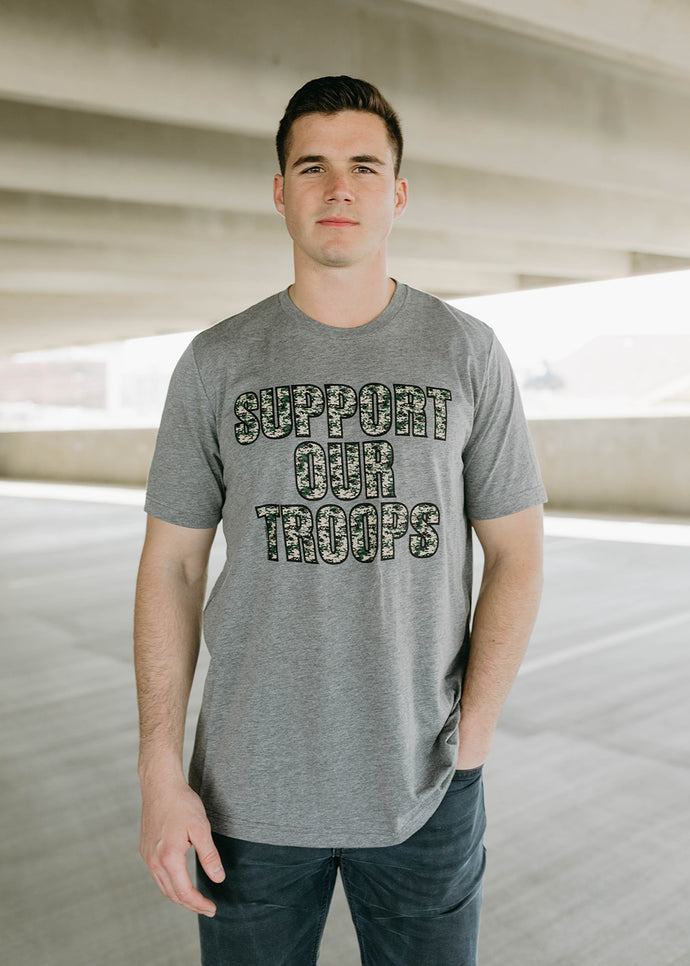 Men's Support Our Troops Camo Tee