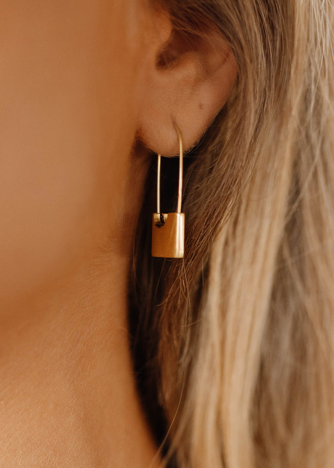 Codie Lock Gold Earrings