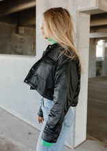 Load image into Gallery viewer, Lulu Padded Cropped Black Jacket
